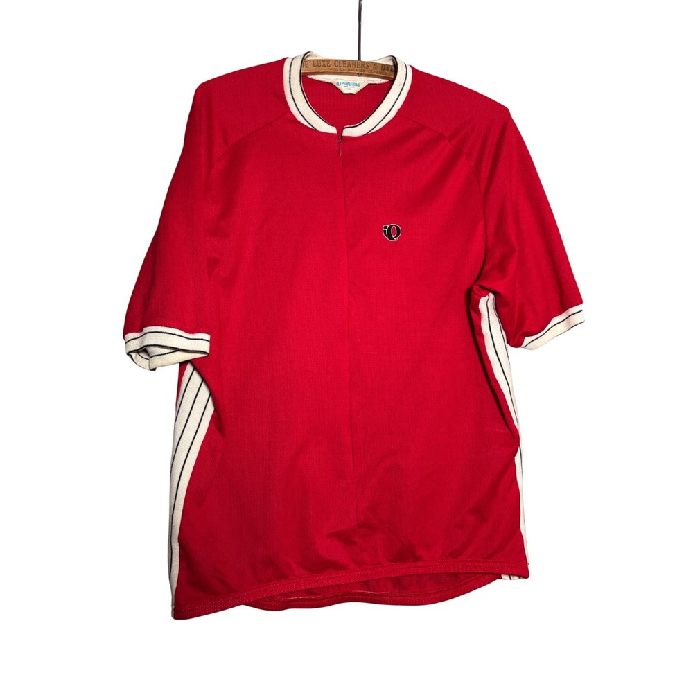 Vintage Pearl Izumi Cycling Jersey Mens Large Red 3/4 Zip USA Spring '00 Outdoor